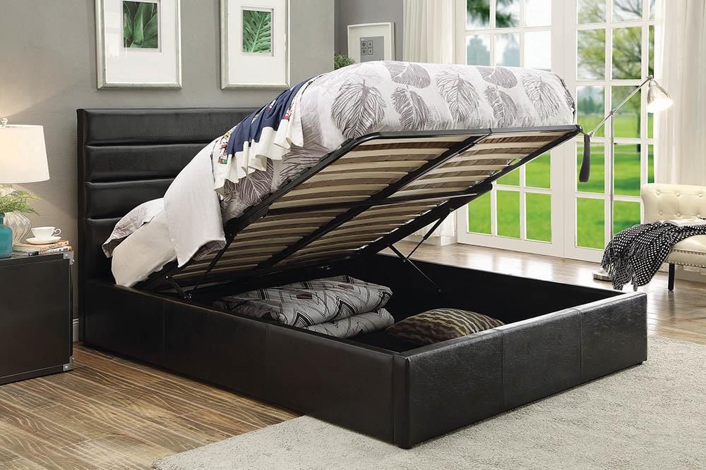 Riverbend Casual Black Queen Storage Bed