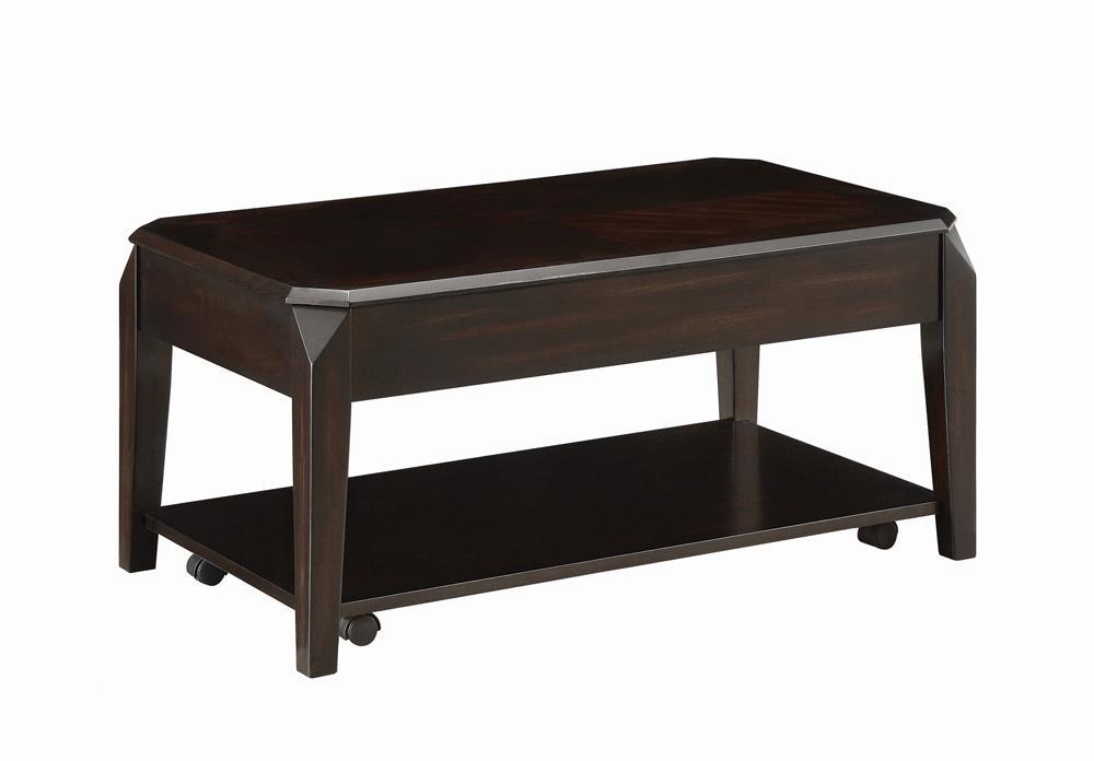 Transitional Walnut Lift Top Coffee Table