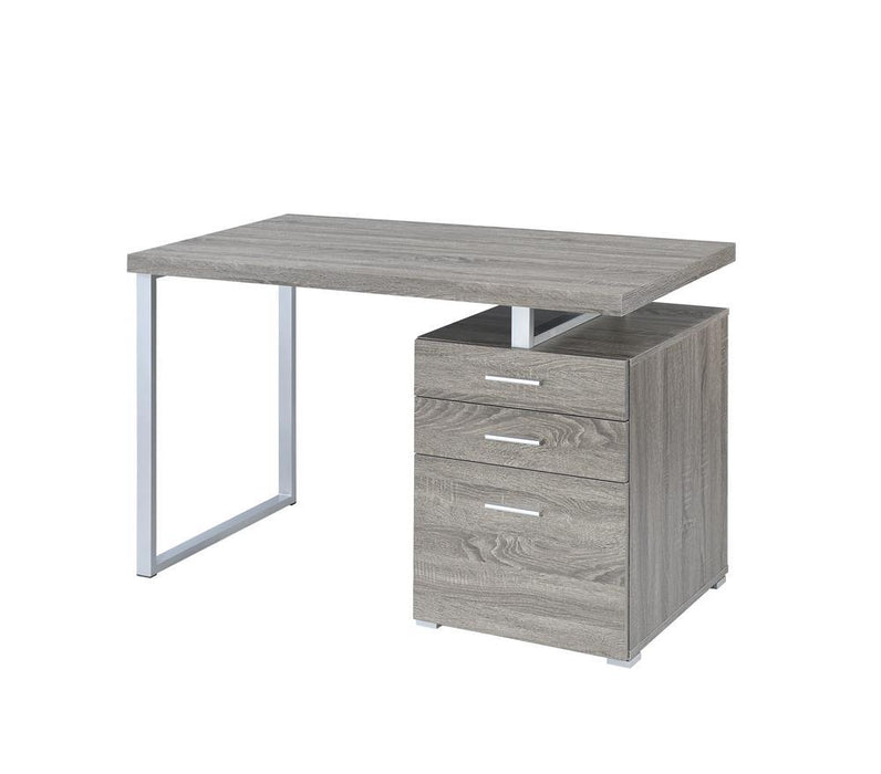 Brennan 3-drawer Office Desk Weathered Grey