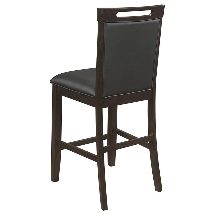 Prentiss Upholstered Counter Height Chair (Set of 2) Black and Cappuccino